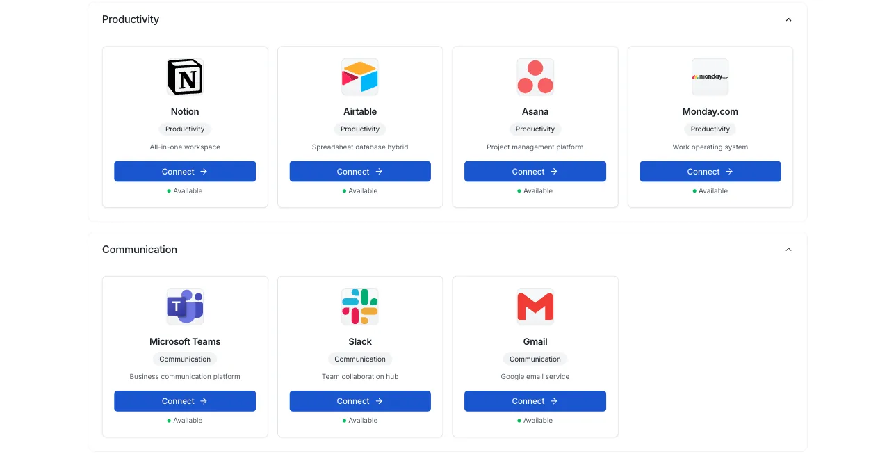 Step 1 — Connect the platforms you use with Mica