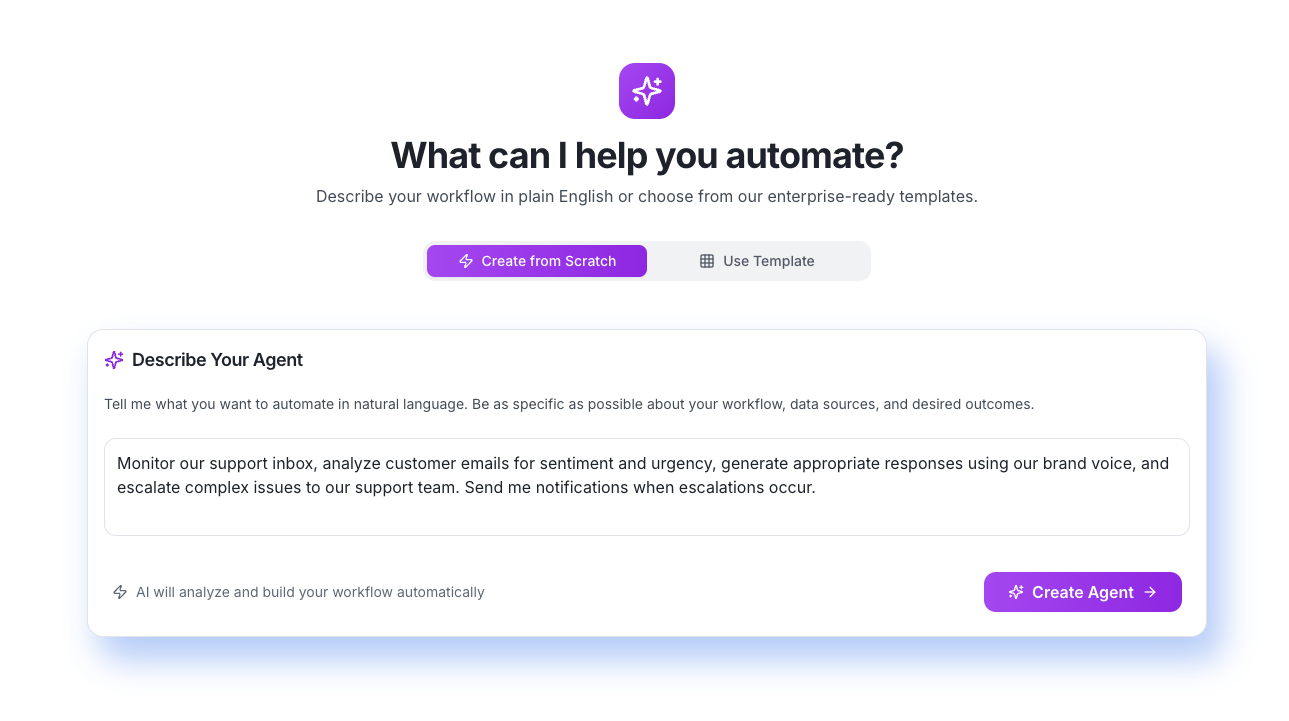 Mica AI Email Automation Setup Interface